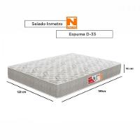 Colchão Viúva Turquesa D33 128x188x14 Cinza E Branco Prorelax Cinza Com Branco