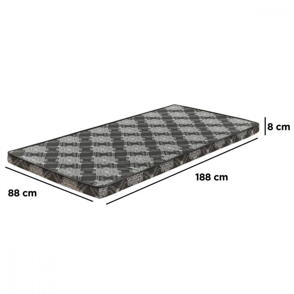 Colchão Colchonete Solteiro Iris D20 088x188x08 Cinza Estampado Prorelax Cinza - 2