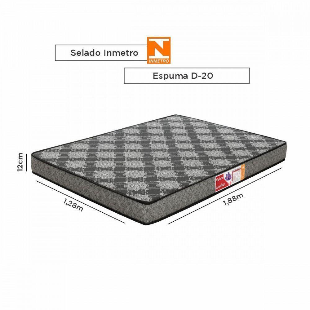 Colchão Viúva Violeta D20 128x188x12 Cinza Estampado Prorelax Cinza - 3