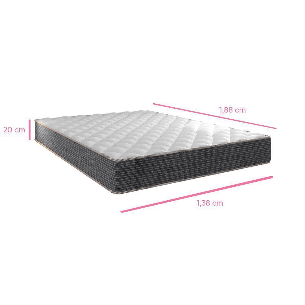 Colchão Casal Tokio Molas Ensacadas 138x188x20 Cinza Com Branco Portobel Cinza Com Branco - 2