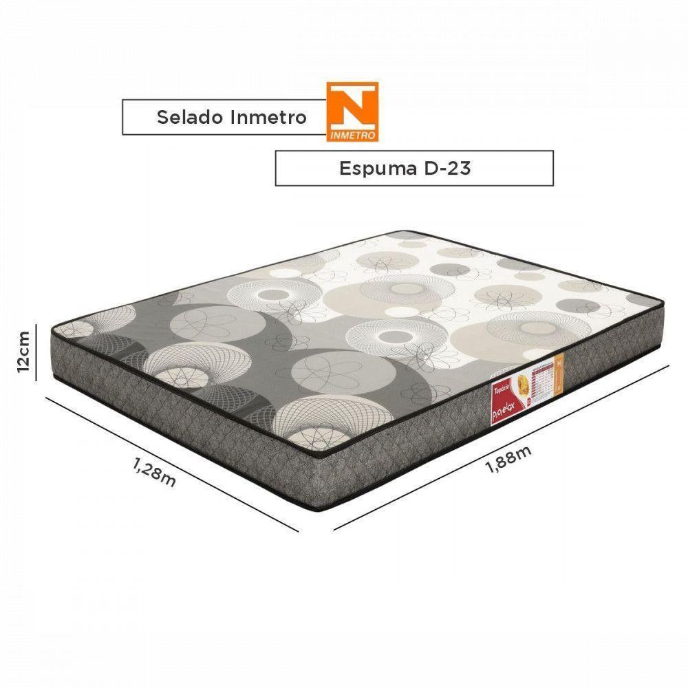 Colchao Viuva Topazio D23 Inmetro 128x188x12 Cinza Estampado Prorelax Cinza - 2