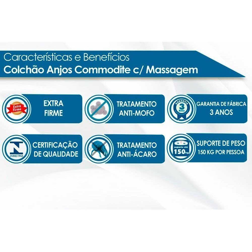 Cama Box King: Colchão C/vibro Massagem Commodite Magnético + Base Crc Courano White(193x203) - 2