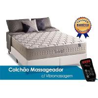 Cama Box King: Colchão C/vibro Massagem Commodite Magnético + Base Crc Courano White(193x203) - 1