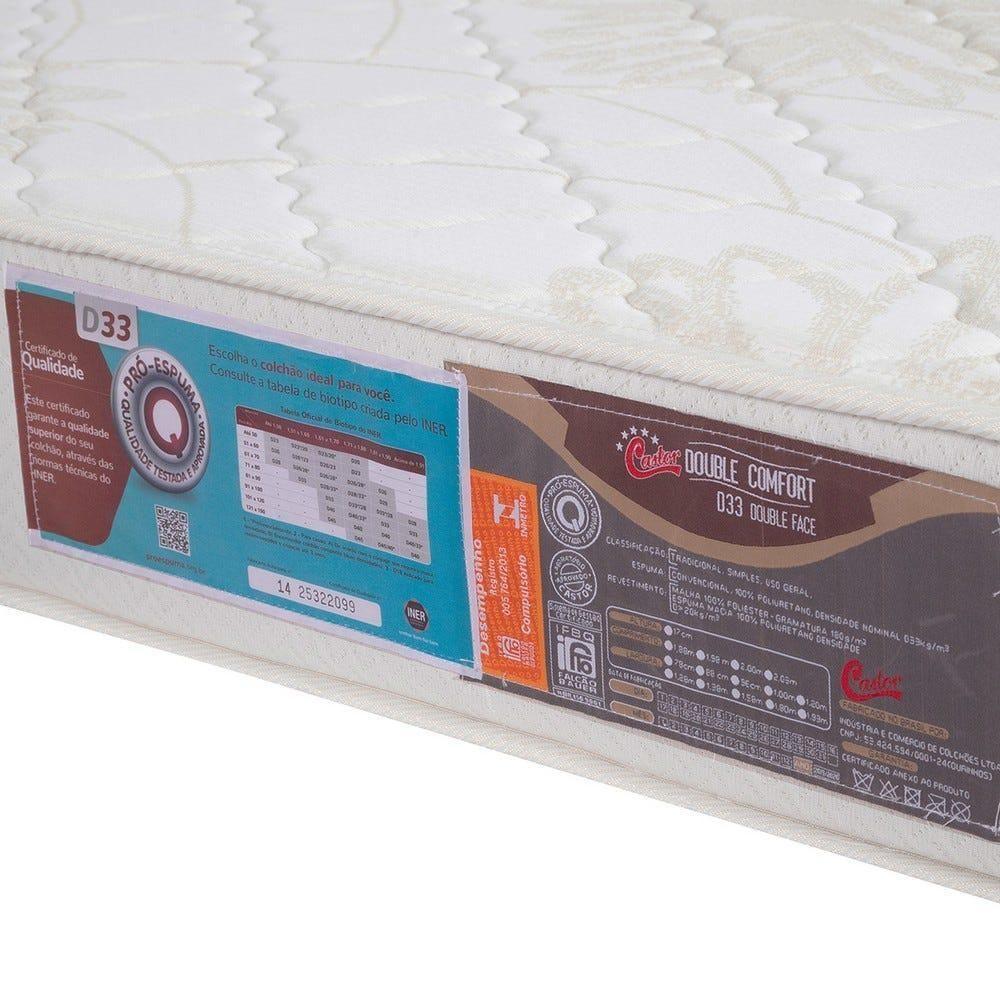 Colchão Castor Solteiro Na Caixa Comfort Double Face D33 88x188x17cm - 6