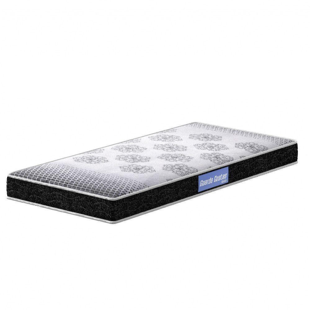 Colchão Solteiro Espuma D23 88x188x12cm Preto C/Branco - 1