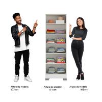 Armário Utilitário Solteiro 2 Portas Espelho Branco Carraro