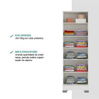 Armário Utilitário Solteiro 2 Portas Espelho Branco Carraro - 5