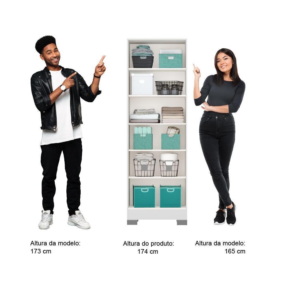 Armário Utilitário Organizador 2 Portas Espelho Branco - 4