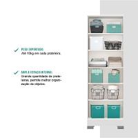 Armário Utilitário Organizador 2 Portas Espelho Branco - 6