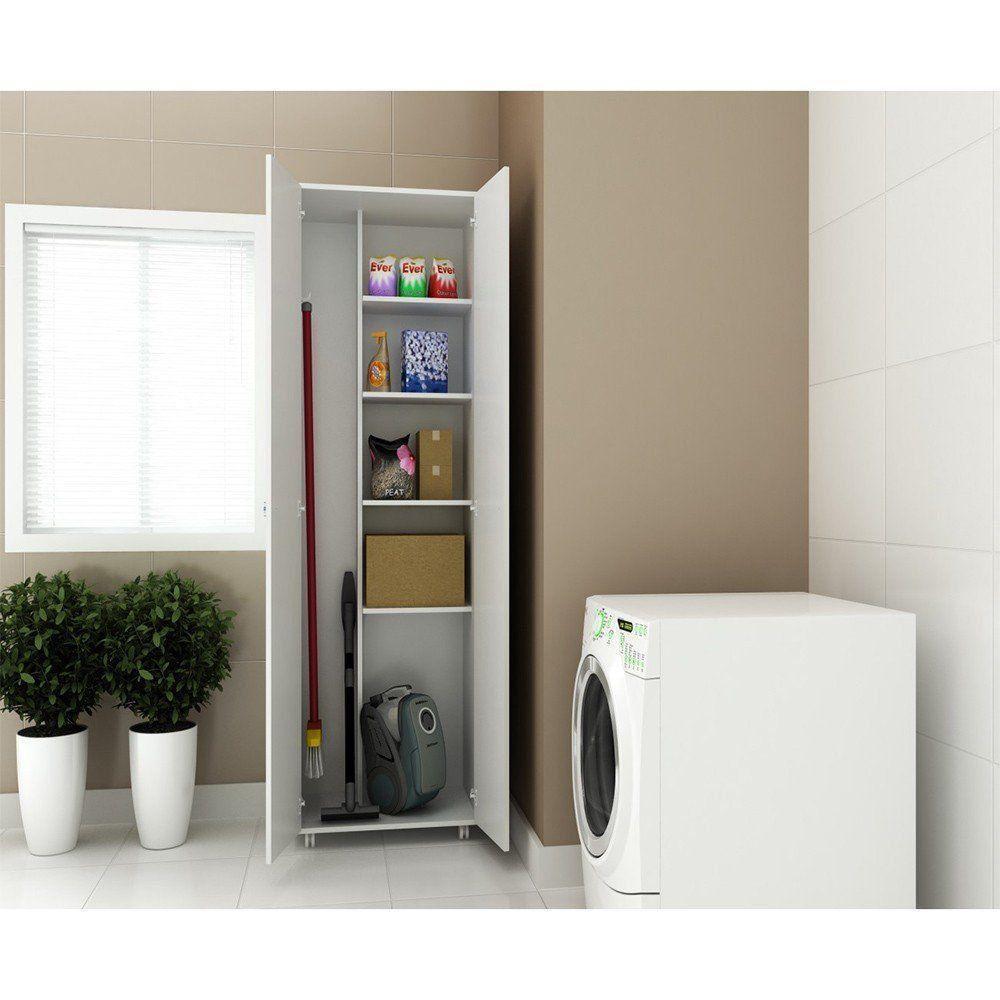 Armário Multiuso com Rodízios Branco Tecno Mobili - 6