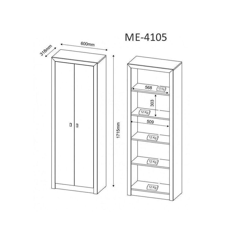 Armário Alto para Escritório 2 Portas Branco Tecno Mobili - 4