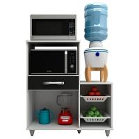 Kit 2 Armários Multiuso com Fruteira Branco Preto Lumil - 5