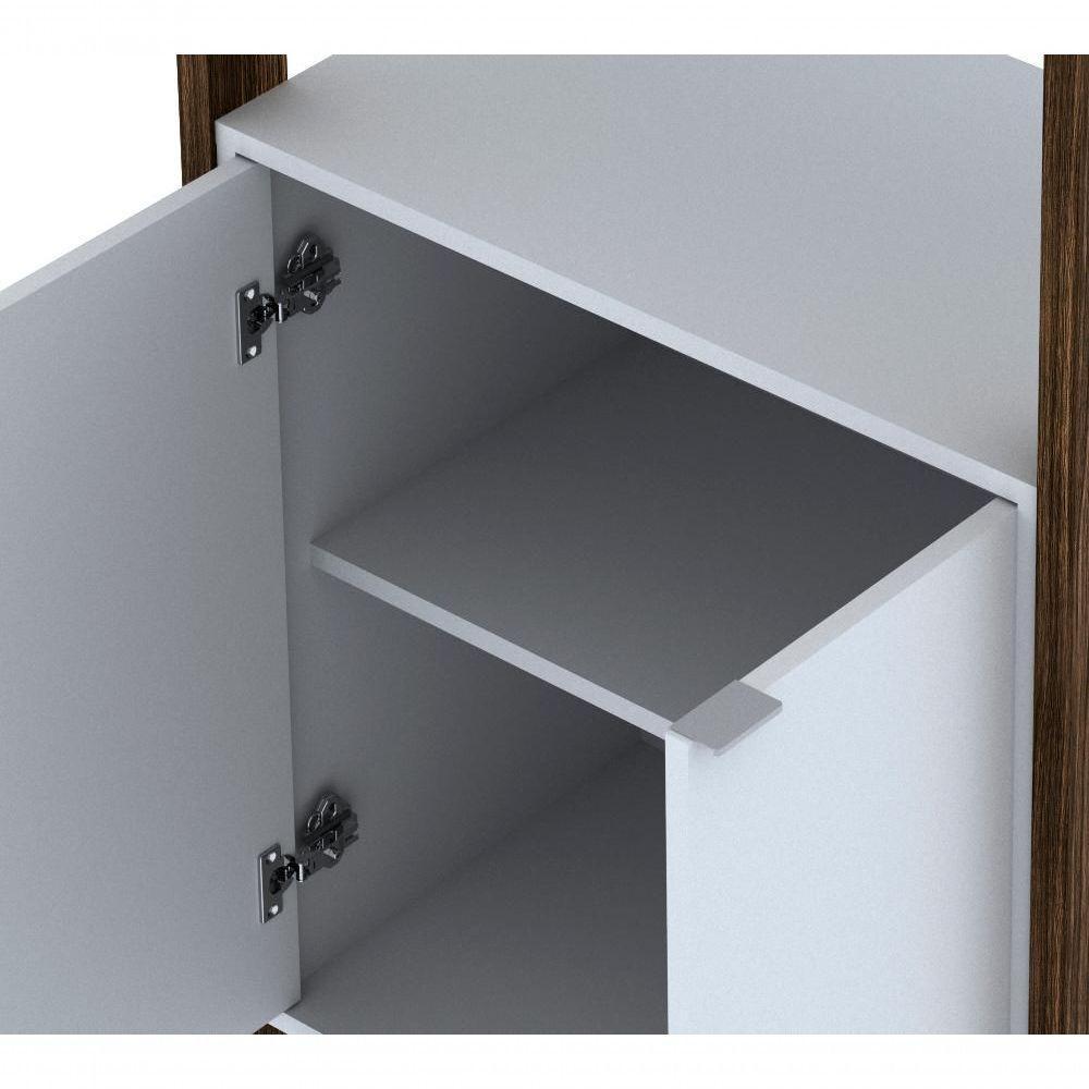 Armario 02 Portas Multiuso Az1009 Branco Nogal - 4