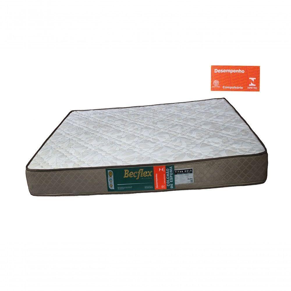 Colchão Espuma Casal Becflex Titan Gold D80 kg/m³ 18 cm altura. Semi-ortopédico. 1,38 x 1,88 x 0,18. - 1