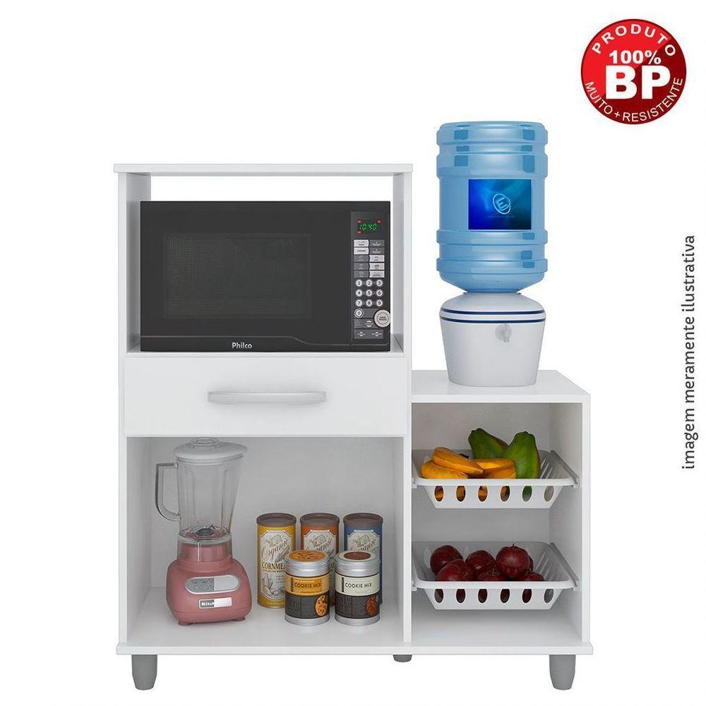 Kit 2 Armários Multiuso Fruteira LumilMóveis Branco/Castanho - 5