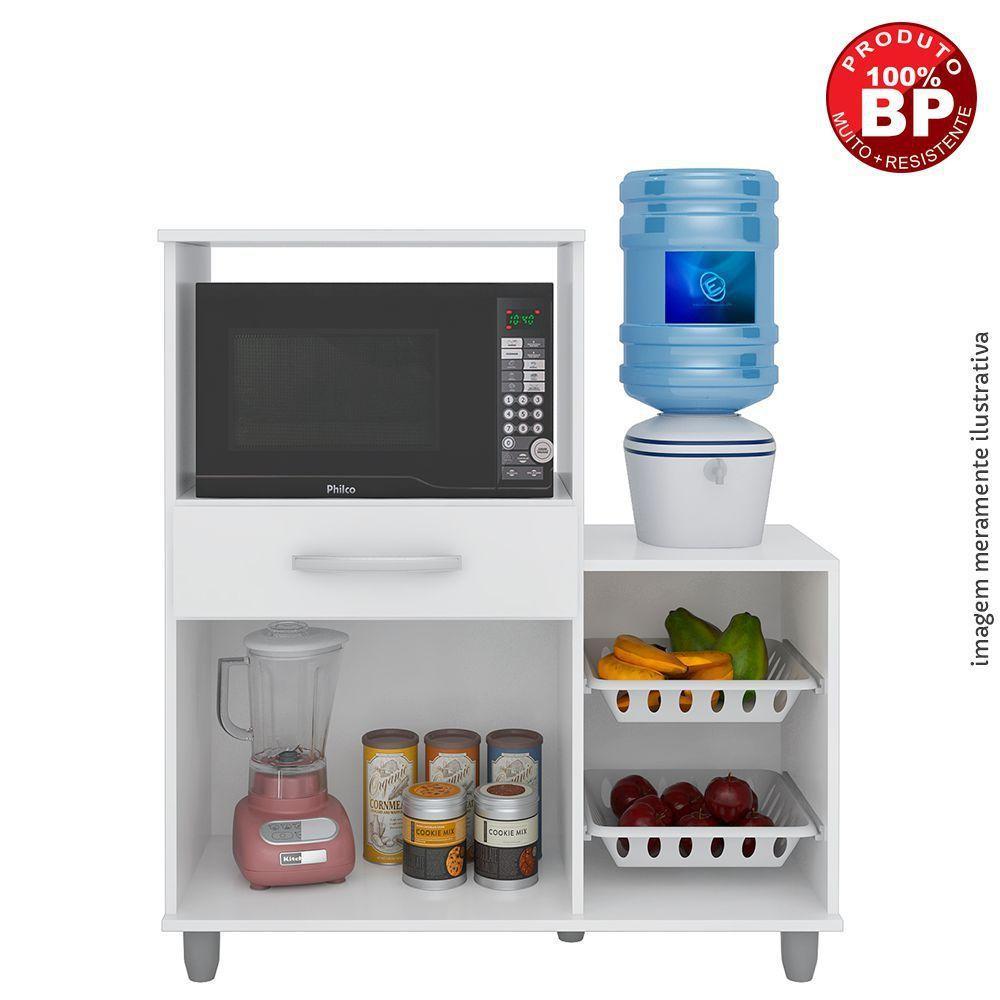 Kit 2 Armários Multiuso Fruteira LumilMóveis Branco/Castanho - 6