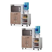 Kit 2 Armários Multiuso Fruteira LumilMóveis Branco/Castanho - 1