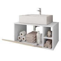 Gabinete Suspenso àrmario Banheiro Branco Towel Caemmun - 3