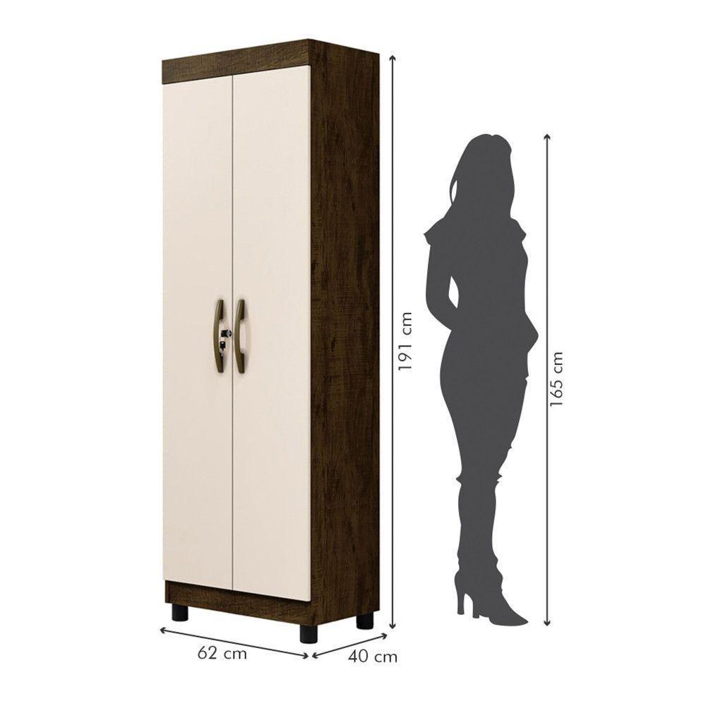 Multiuso 2 Portas 5 Prateleiras Roma Benetil Avelã Ipê E Off White - 5
