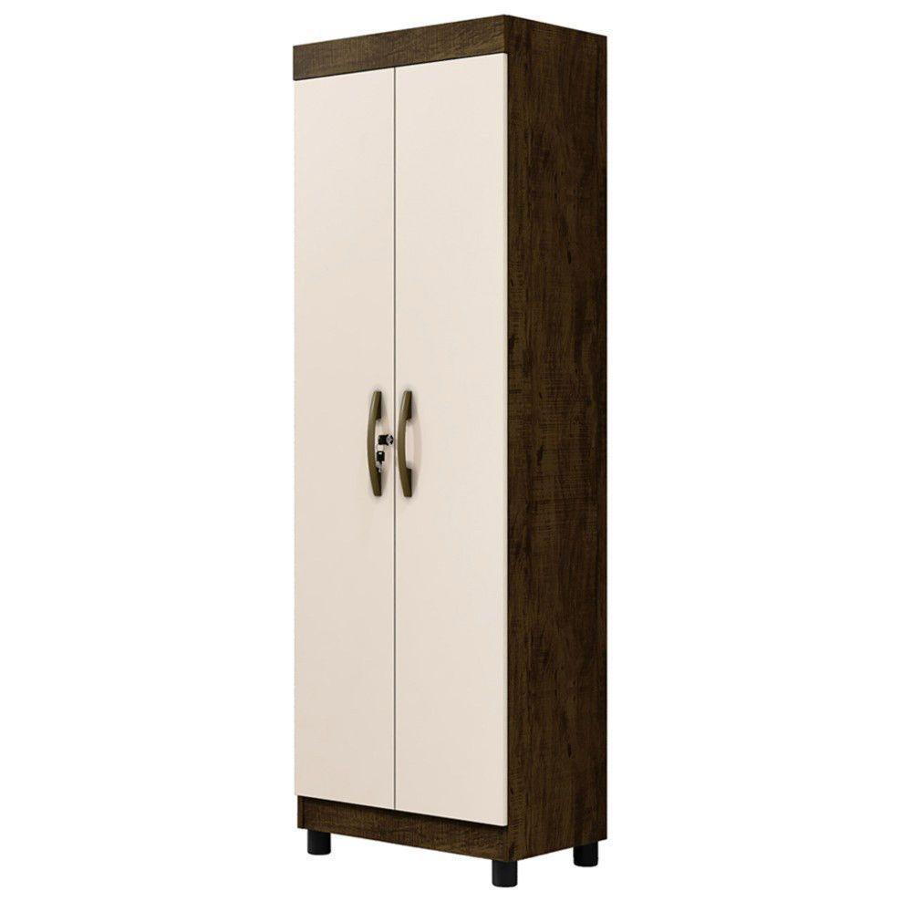 Multiuso 2 Portas 5 Prateleiras Roma Benetil Avelã Ipê E Off White - 7