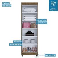 Multiuso 2 Portas 5 Prateleiras Roma Benetil Avelã Ipê E Off White