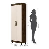 Multiuso 2 Portas 5 Prateleiras Roma Benetil Avelã Ipê E Off White - 5