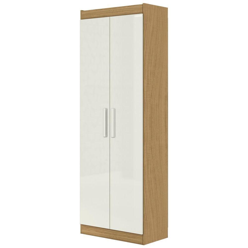 Armário Multiuso Com 2 Portas E 4 Prateleiras Cor Atacama Off White Aramóveis - 1