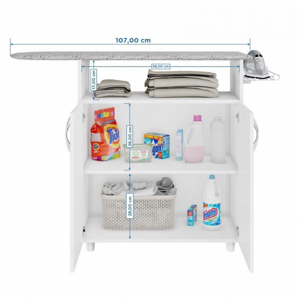 Balcão Notável Em Mdp 2 Portas Com Tabua Criativa Branco - 4