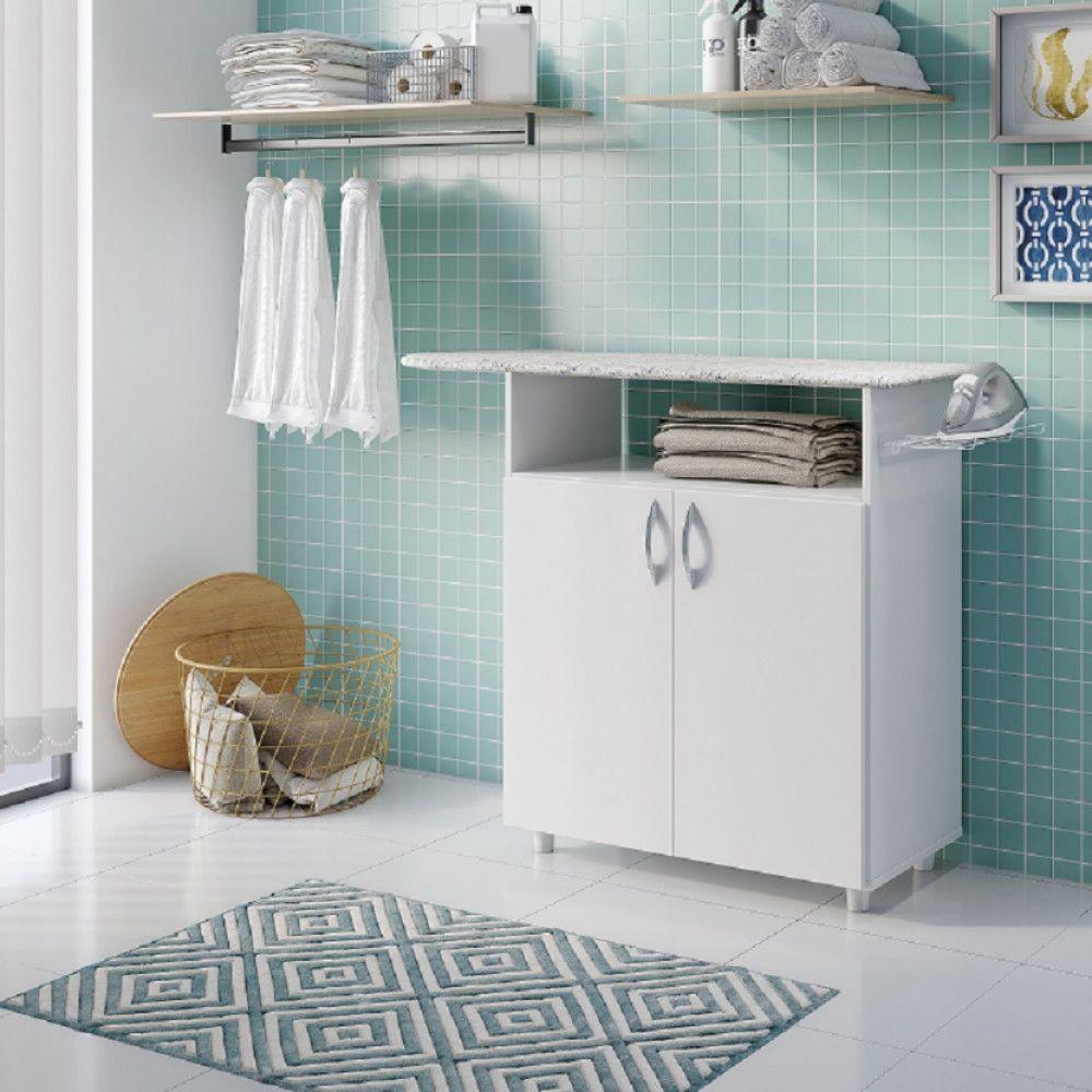 Balcão Notável Em Mdp 2 Portas Com Tabua Criativa Branco - 7