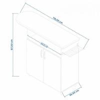 Balcão Notável Em Mdp 2 Portas Com Tabua Criativa Branco - 3