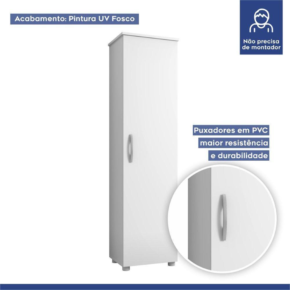 Armário Multiuso Jasmim Branco 1 Porta Kaiki Móveis Branco - 3