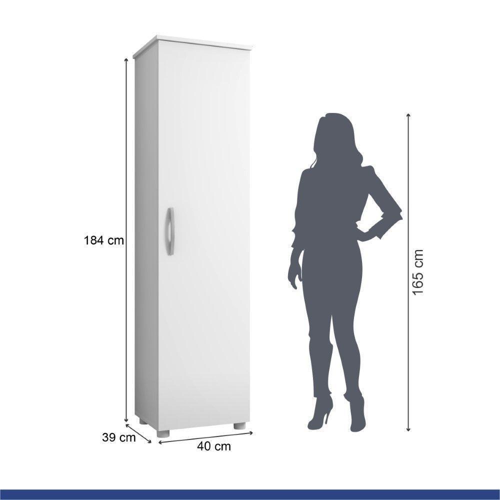 Armário Multiuso Jasmim Branco 1 Porta Kaiki Móveis Branco - 4