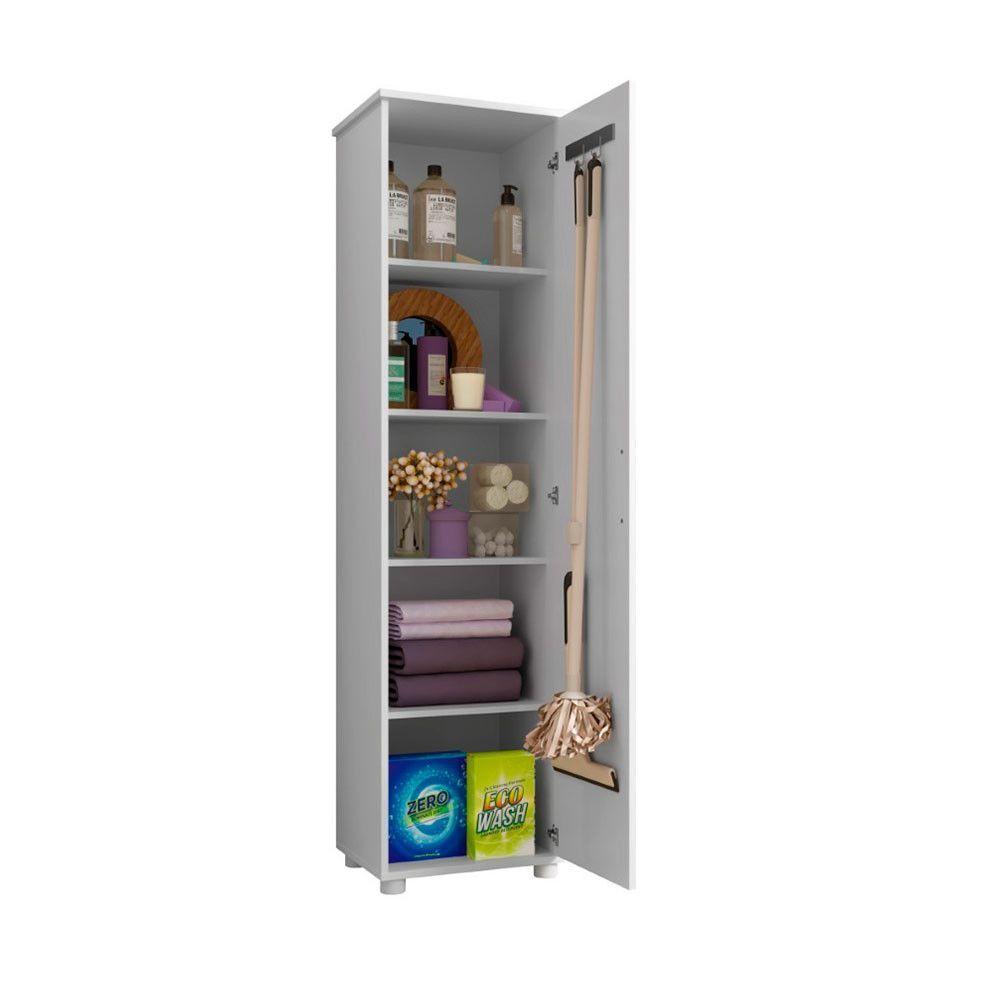 Armário Multiuso Jasmim Branco 1 Porta Kaiki Móveis Branco - 5