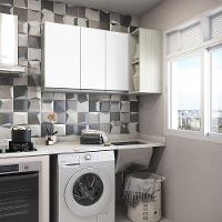 Lavanderia 2 Peças Lis Crema Com Branco Mat Crema Com Branco - 1