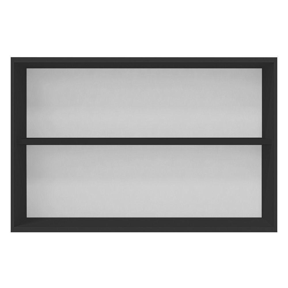 Kit Com 02 Armários Aéreo 80cm E 60cm 100% Mdf Preto - 4