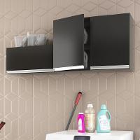 Kit Com 02 Armários Aéreo 80cm E 60cm 100% Mdf Preto - 8