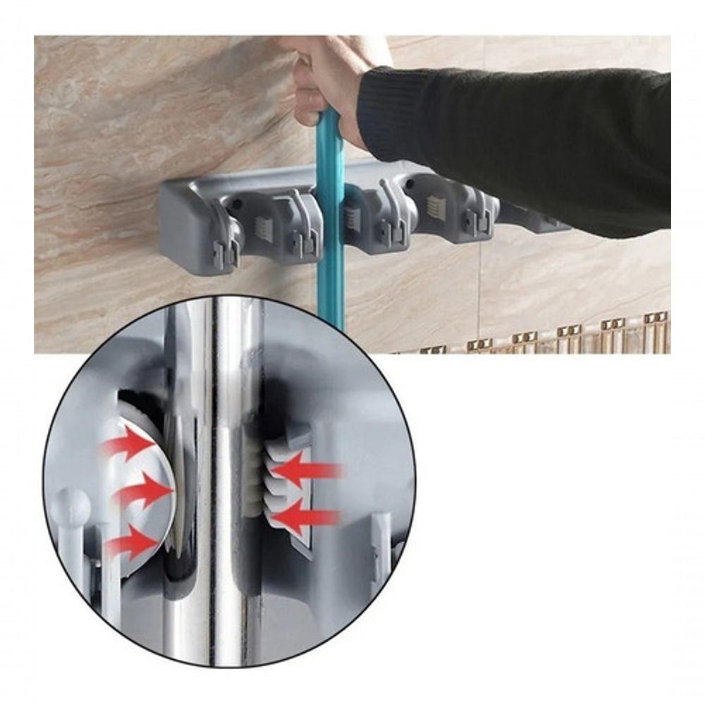 Suporte Multiuso Porta Vassoura Lavanderia Funcional Cabos - 3
