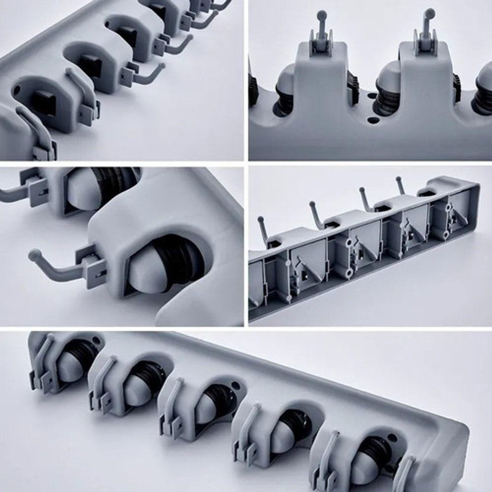 Suporte Multiuso Porta Vassoura Lavanderia Funcional Cabos - 8