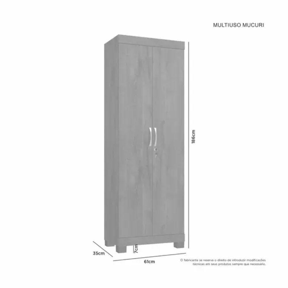 Armário Multiuso Mucuri 2 Portas Jcm Movelaria Cinamomo Off White - 5
