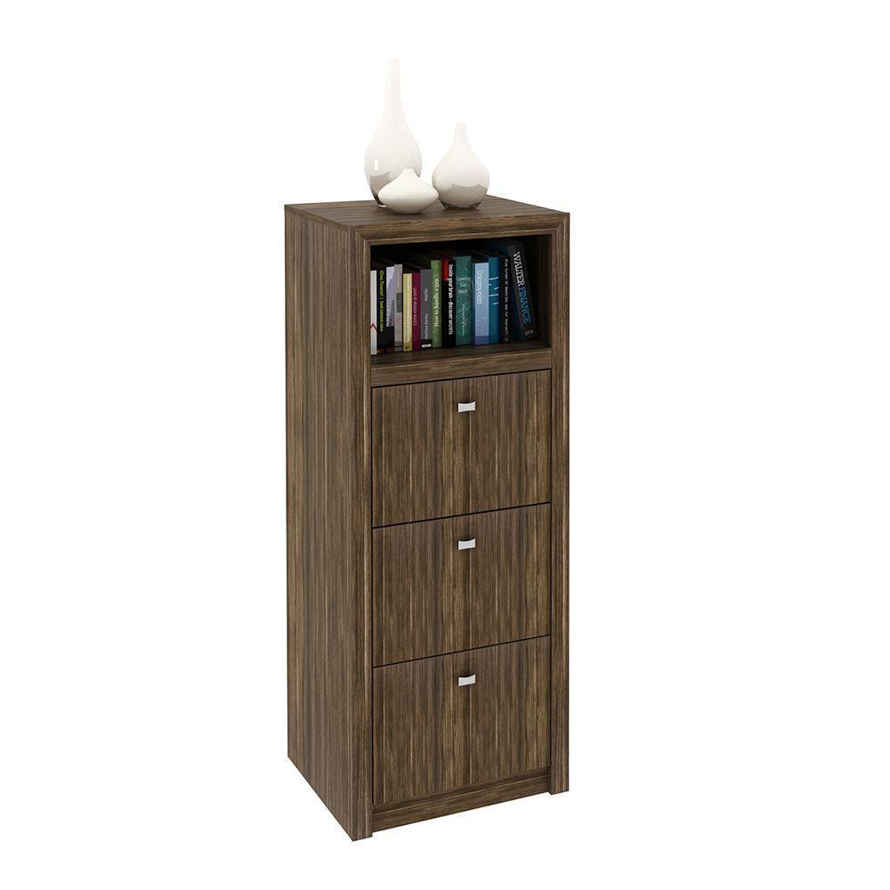 Armário Arquivo Para Escritório Home Office Mdp Nogal - 3