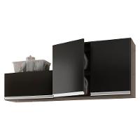 Kit Com 02 Armários Aéreo 80cm 100% Mdf Preto - 8