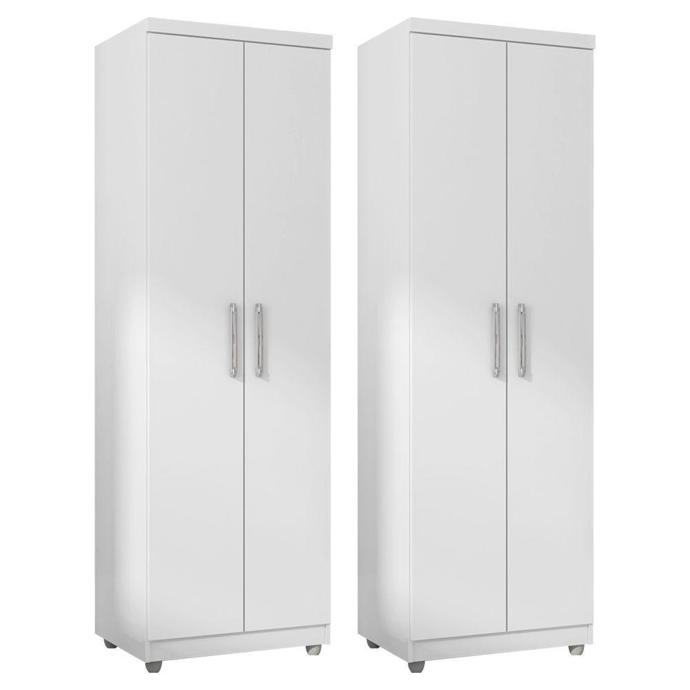 Kit 2 Armários Multi 2 Portas E 6 Nichos Branco - 1