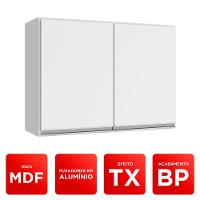 Kit Com 02 Armários Aéreo 80cm E 60cm 100% Mdf Branco - 8