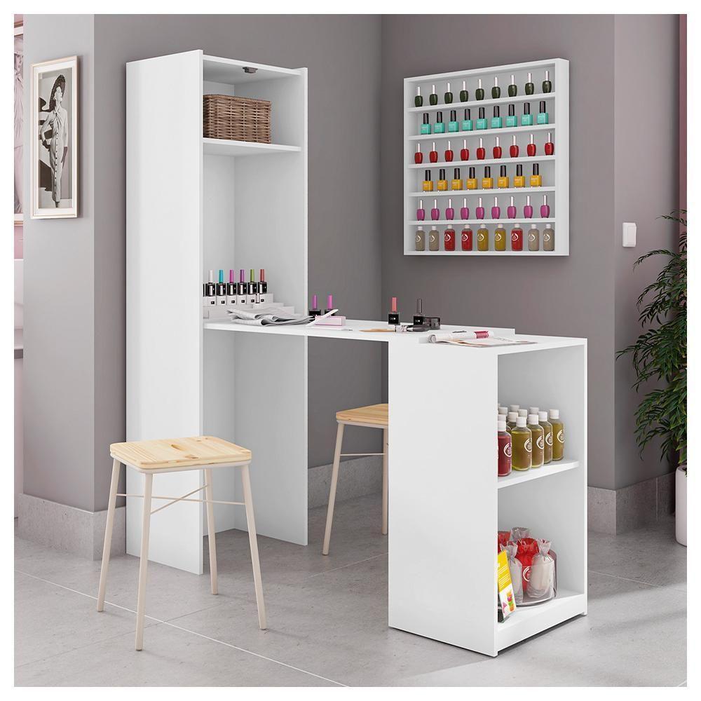 Armário Multiuso Com Mesa Auxiliar Mult Max Branco Caemmun - 3