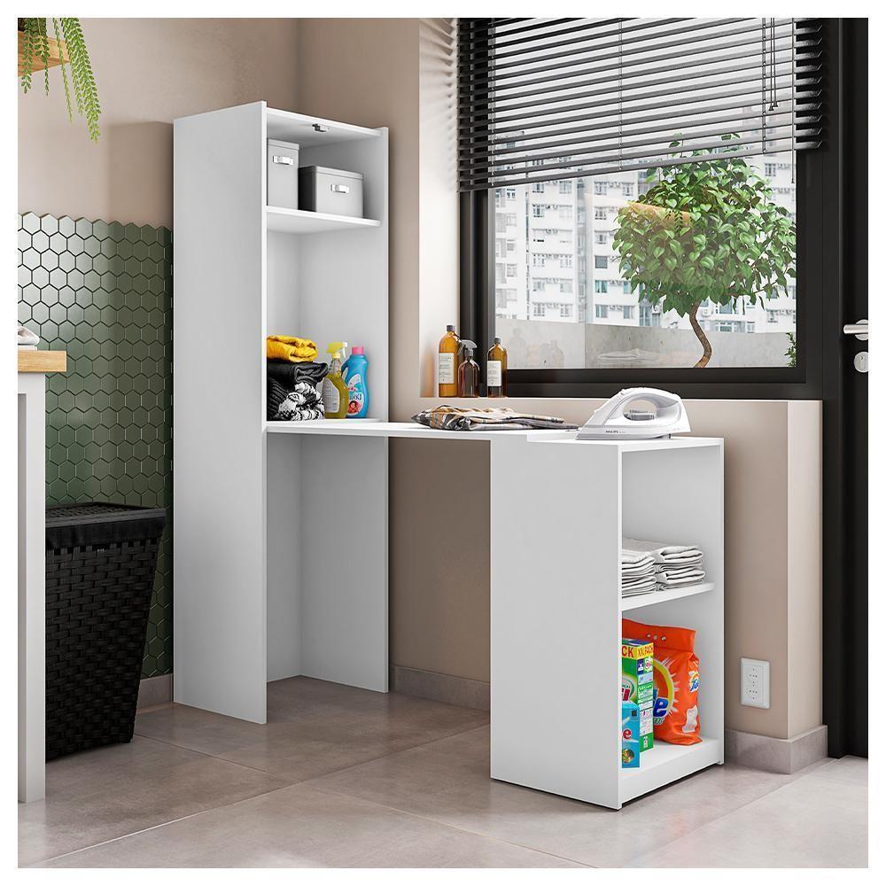 Armário Multiuso Com Mesa Auxiliar Mult Max Branco Caemmun - 4