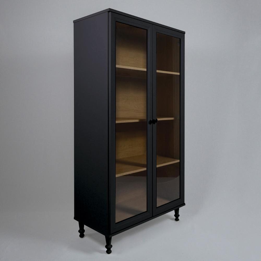 Armário Multiuso 2 Portas De Vidro Ditália E-957 Preto - 7