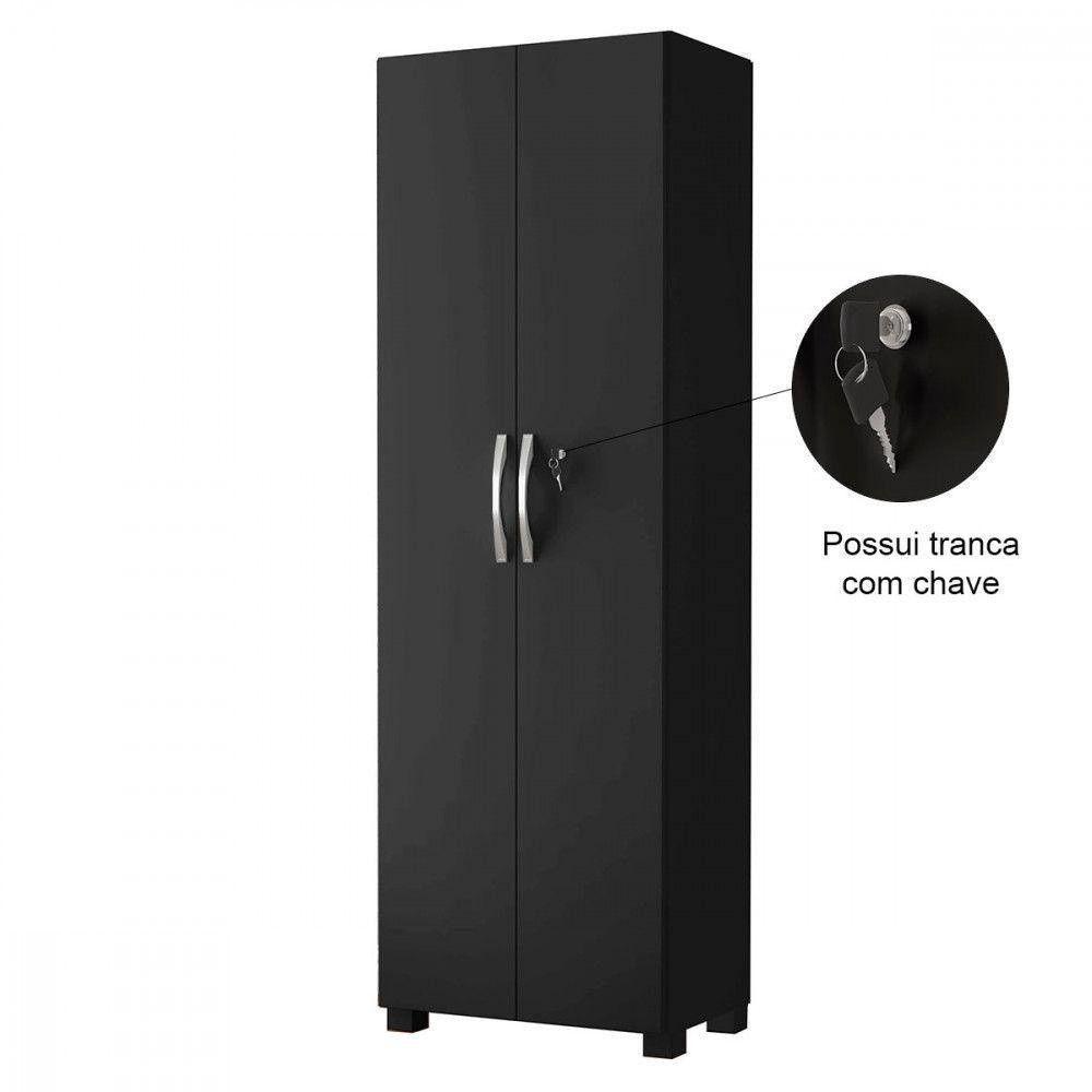 Armário Multiuso Com Chave 2 Portas Nt 4020 Preto - 3