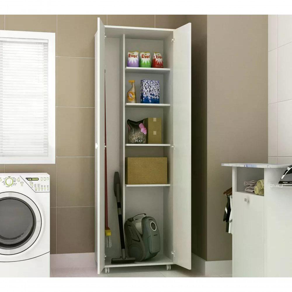 Armário Para Lavanderia 02 Portas Multiuso Am3101 Branco - 6