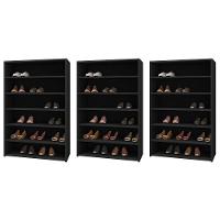 Kit 03 Armários Multiuso Sapateira 5 Prateleiras Preto - 1