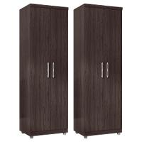 Kit 2 Armários Multiuso 2 Portas E 6 Nichos Castanho - 1